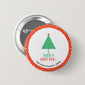 Moderne Weihnachtsbaum-Patchwork Button (Vorne & Hinten)