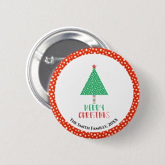 Moderne Weihnachtsbaum-Patchwork  Button (Vorne & Hinten)