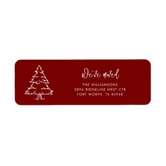 Moderne Weihnachtsbaum-Rücksendeadresse (Vorne)