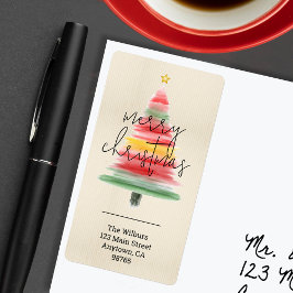 Moderne Weihnachtsbaum-Rücksendeadresse