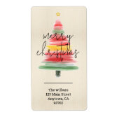 Moderne Weihnachtsbaum-Rücksendeadresse (Vorne)