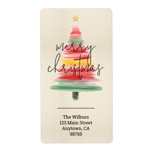 Moderne Weihnachtsbaum-Rücksendeadresse (Vorne)