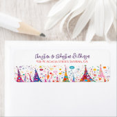 Moderne Weihnachtsbaum-Rücksendeadresse (Insitu)