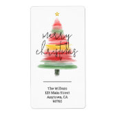 Moderne Weihnachtsbaum-Rücksendeadresse (Vorne)