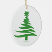 Moderne Weihnachtsbaum Stift drucken Grün Keramik Ornament (Rechts)