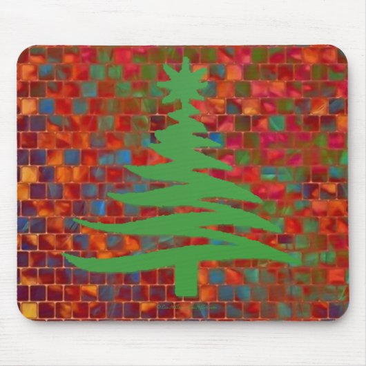 Moderne Weihnachtsbaum Stift drucken Grün Mousepad (Vorne)