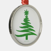 Moderne Weihnachtsbaum Stift drucken Grün Silbernes Ornament (Rechts)