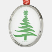 Moderne Weihnachtsbaum Stift drucken Grün Silbernes Ornament (Links)