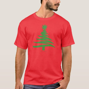 Moderne Weihnachtsbaum Stift drucken Grün T-Shirt
