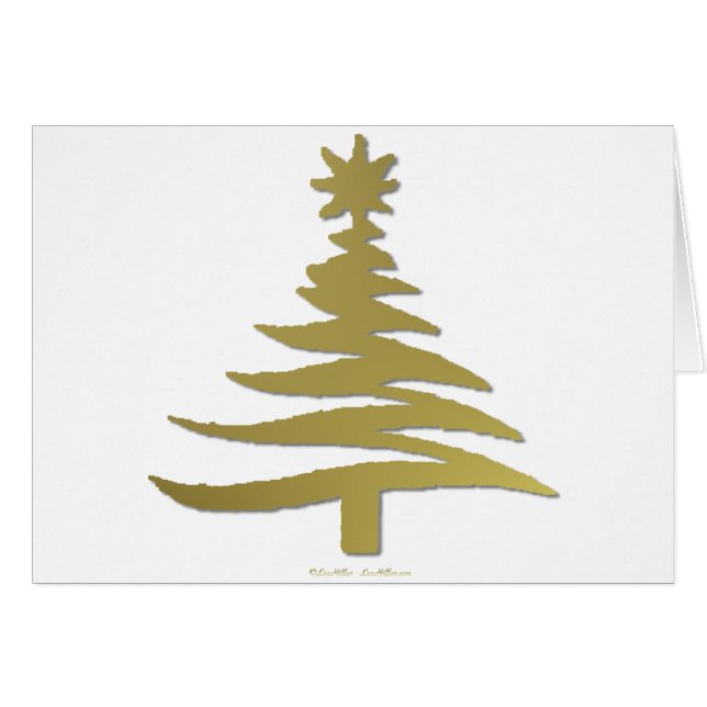 Moderne Weihnachtsbaum Stift Print Gold (Vorderseite (Horizontal))