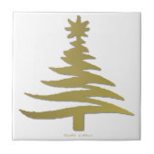 Moderne Weihnachtsbaum Stift Print Gold Fliese (Vorderseite)