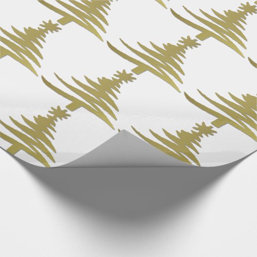 Moderne Weihnachtsbaum Stift Print Gold Geschenkpapier (Ecke)