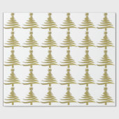 Moderne Weihnachtsbaum Stift Print Gold Geschenkpapier (Flach)
