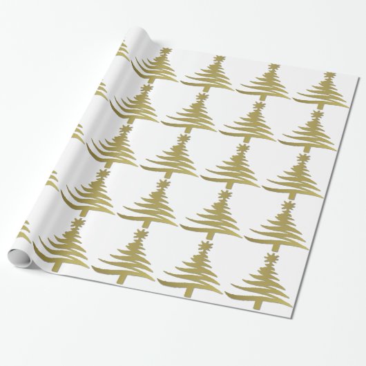 Moderne Weihnachtsbaum Stift Print Gold Geschenkpapier (Ungerollt)