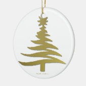 Moderne Weihnachtsbaum Stift Print Gold Keramik Ornament (Links)