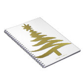 Moderne Weihnachtsbaum Stift Print Gold Notizblock (Rechte Seite)