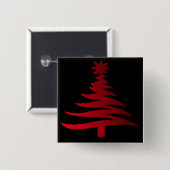 Moderne Weihnachtsbaum Stift Rot drucken Button (Vorne & Hinten)