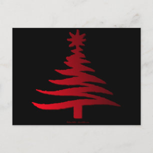 Moderne Weihnachtsbaum Stift Rot drucken Feiertagspostkarte
