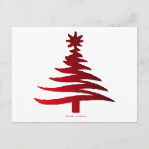 Moderne Weihnachtsbaum Stift Rot drucken Feiertagspostkarte
