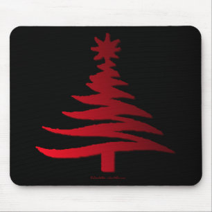 Moderne Weihnachtsbaum Stift Rot drucken Mousepad