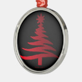 Moderne Weihnachtsbaum Stift Rot drucken Ornament Aus Metall (Links)