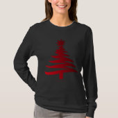 Moderne Weihnachtsbaum Stift Rot drucken T-Shirt (Vorderseite)