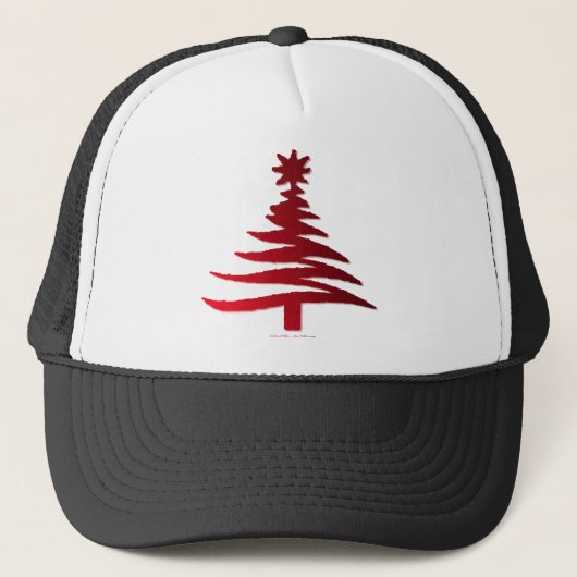 Moderne Weihnachtsbaum Stift Rot drucken Truckerkappe (Vorderseite)