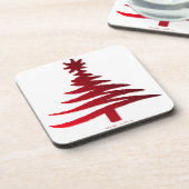Moderne Weihnachtsbaum Stift Rot drucken Untersetzer (Linke Seite)