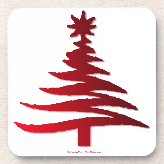 Moderne Weihnachtsbaum Stift Rot drucken Untersetzer (Vorderseite)