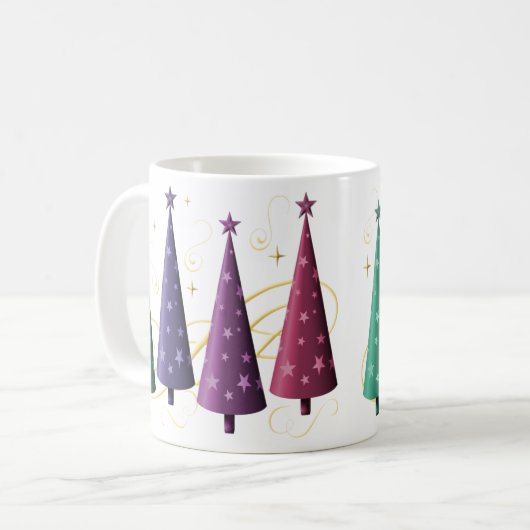 Moderne Weihnachtsbaum-Tasse Kaffeetasse (Vorderseite Links)