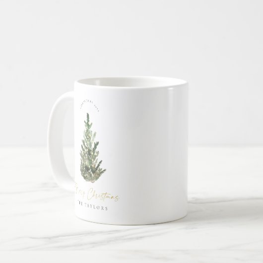 Moderne Weihnachtsbaum-Tasse Kaffeetasse (Vorderseite Links)