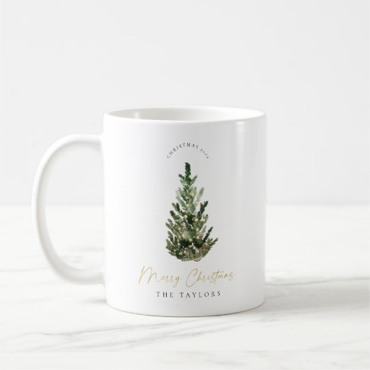 Moderne Weihnachtsbaum-Tasse Kaffeetasse (Links)