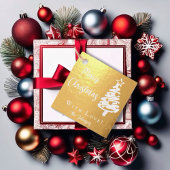 Moderne Weihnachtsbaum- und Kalligraphiebotschafte Geschenkanhänger