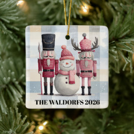 Moderne Weihnachtsbaum-Verzierungen Nussknacker & Keramikornament