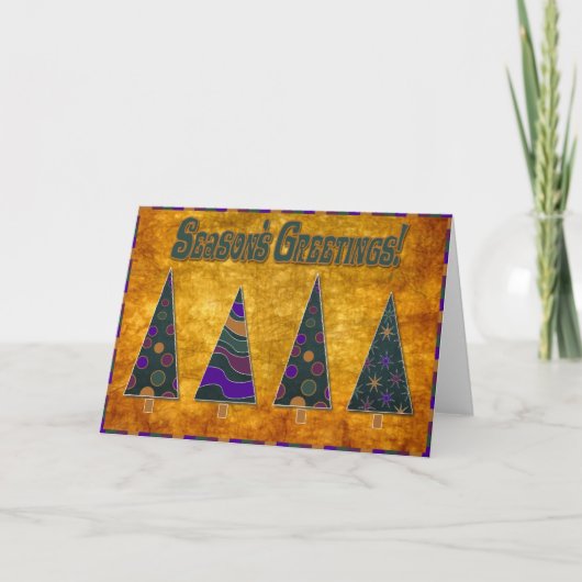 Moderne Weihnachtsbaum-Weihnachtskarte Feiertagskarte (Vorderseite)