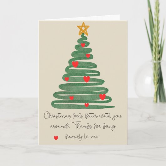 Moderne Weihnachtsbaum-Weihnachtskarte gefaltet Feiertagskarte (Vorderseite)