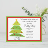 Moderne Weihnachtsbaum-WeihnachtsParty Einladung (Stehend Vorderseite)