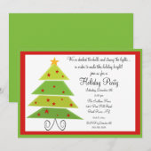 Moderne Weihnachtsbaum-WeihnachtsParty Einladung (Vorne/Hinten)