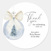 Moderne Weihnachtsbaumdusche Runder Aufkleber (Vorderseite)