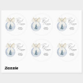 Moderne Weihnachtsbaumdusche Runder Aufkleber (Blatt)