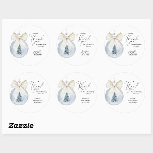 Moderne Weihnachtsbaumdusche Runder Aufkleber (Blatt)