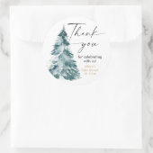 Moderne Weihnachtsbaumdusche Runder Aufkleber (Tasche)