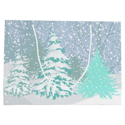 Moderne Weihnachtsbäume ändern FARBE Große Geschenktüte (Rückseite)