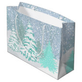 Moderne Weihnachtsbäume ändern FARBE Große Geschenktüte (Rückseite Schrägansicht)