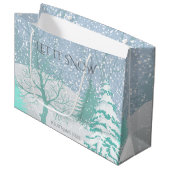 Moderne Weihnachtsbäume ändern FARBE Große Geschenktüte (Vorderseite Schrägansicht)