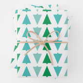 Moderne Weihnachtsbäume Aqua Holiday Gemustert Geschenkpapier Set (Beispiel)