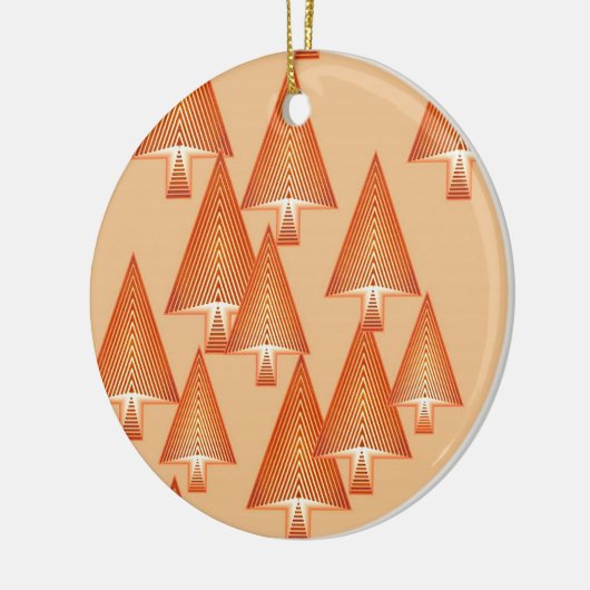 Moderne Weihnachtsbäume aus Metall - Rose Keramikornament (Links)