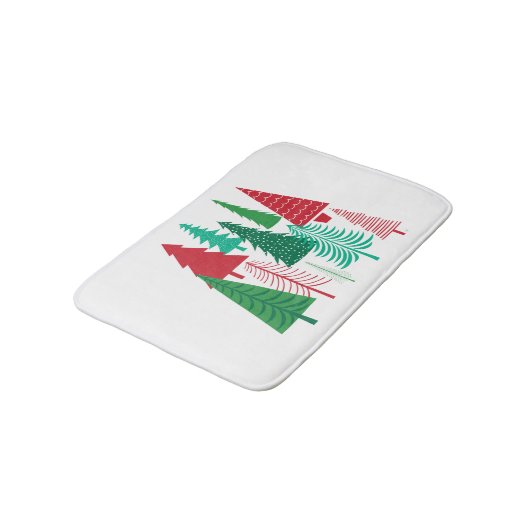 moderne Weihnachtsbäume Badematte (Schrägansicht)