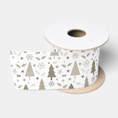 Moderne Weihnachtsbäume Beige Satinband (Spule)