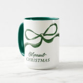 Moderne Weihnachtsbäume | Classic Holiday Green Tasse (Vorderseite Links)